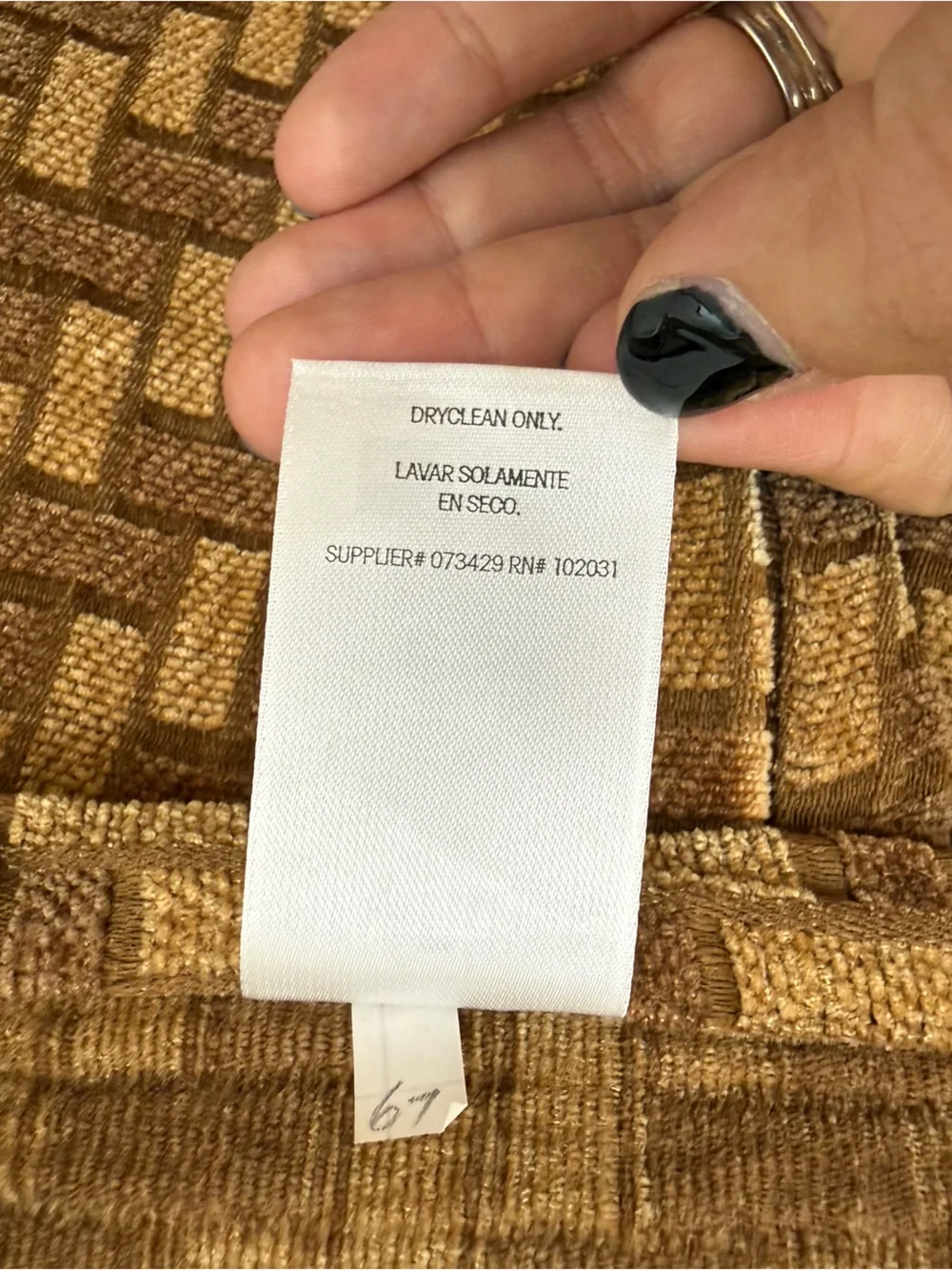 Heavyweight JC Penney Fabric Curtains Two Panels Brown Gold Geometric Design MCM